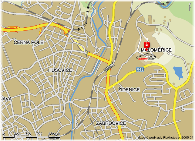 Mapa 1 Autoservis Lutter Brno-Maloměřice
